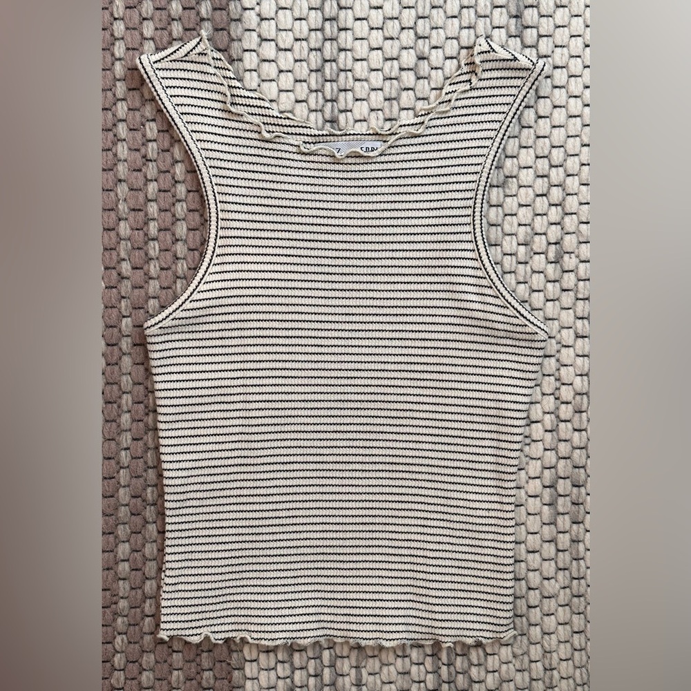 Striped Black and White Sleeveless Top